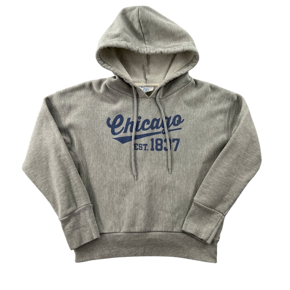 Championโ Reverse Weave Chicago 1837 Hoodie Mens Small Gray Pullover Sweatshirt